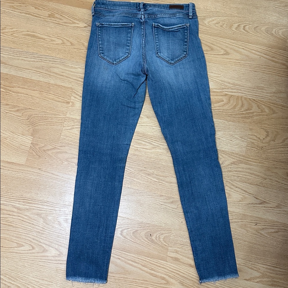 Abercrombie & Fitch Women's Blue Distressed Skinny Jeans with Patchwork size 27 - Picture 6 of 7